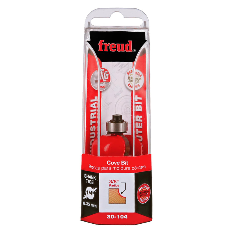 Freud 30-104: 3/8" Radius Cove Bit with 1/4" Shank