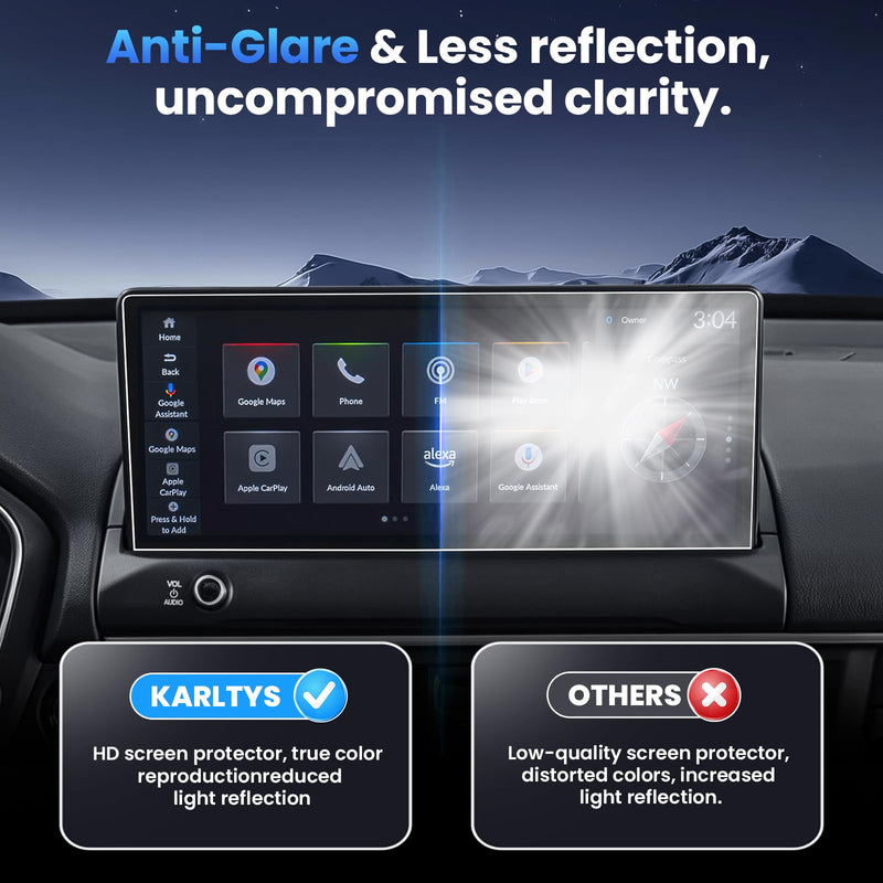 Karltys 2PCS Screen Protector for 2026 2027 Honda Pilot Sport/EX‑L/Touring/TrailSport/Elite/Touring Blackout/Black Edition, 12.3-inch 9H Tempered Glass HD Navigation Screen Cover for Honda Pilot Touchscreen Film [Anti-Glare & No Fingerprint]