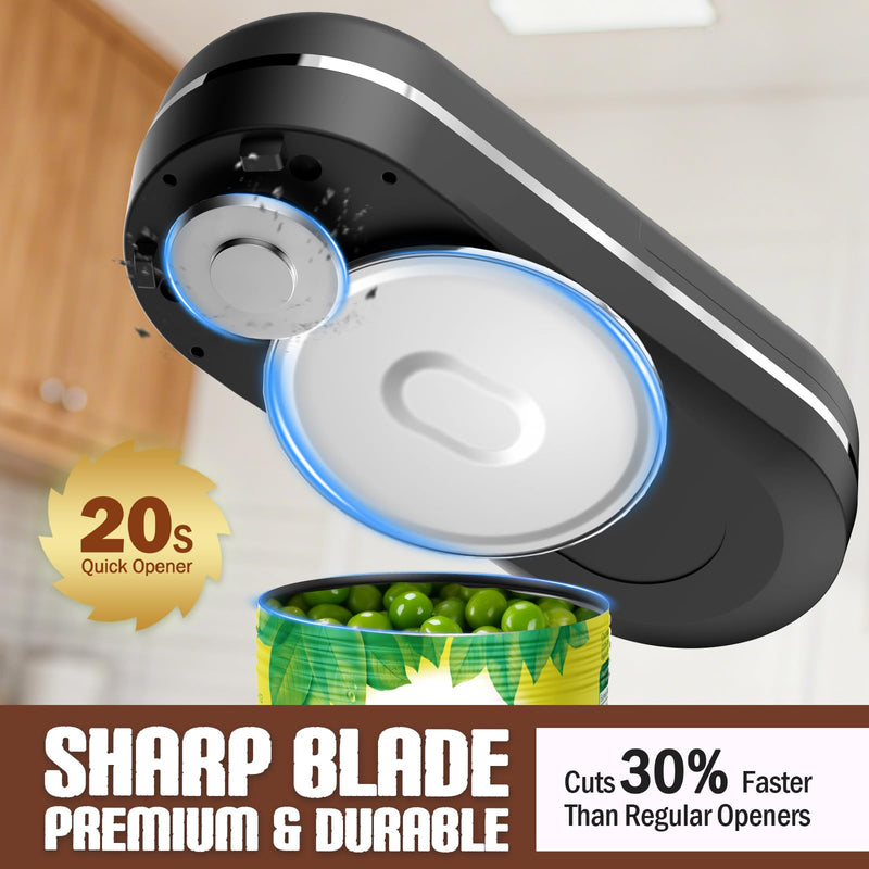 Electric Can Opener, One-Touch Automatic Can Opener- Fits Almost All Can Sizes, Battery-Operated Handheld Kitchen Gadget with Smooth Edge, Food Safe, Ideal for Seniors & Arthritis Sufferers