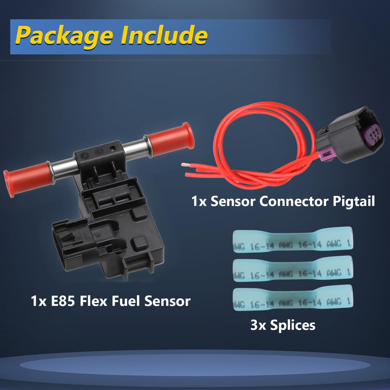 FUSCH E85 Flex Fuel Sensor with Connector Pigtail Compatible with GM Series Replace# 13507128