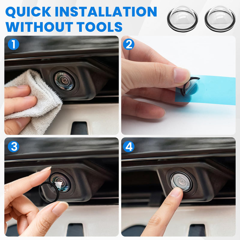 2 PCS Car Camera Lens Protector, Car Camera Cover, Car Lens Guard with 360° All-Round Protection for Most Vehicle Cameras
