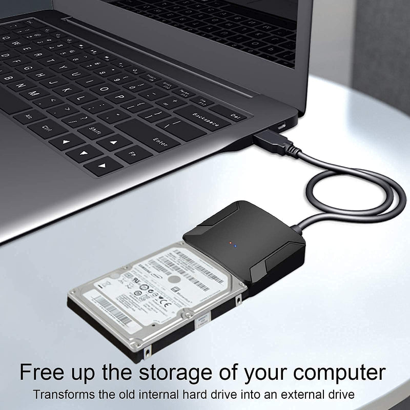 SATA to USB 3.0 Adapter, External Hard Drive Converter Cable for 2.5" 3.5" HDD, SSD with Power Supply for SATA 3.5 SSD HDD