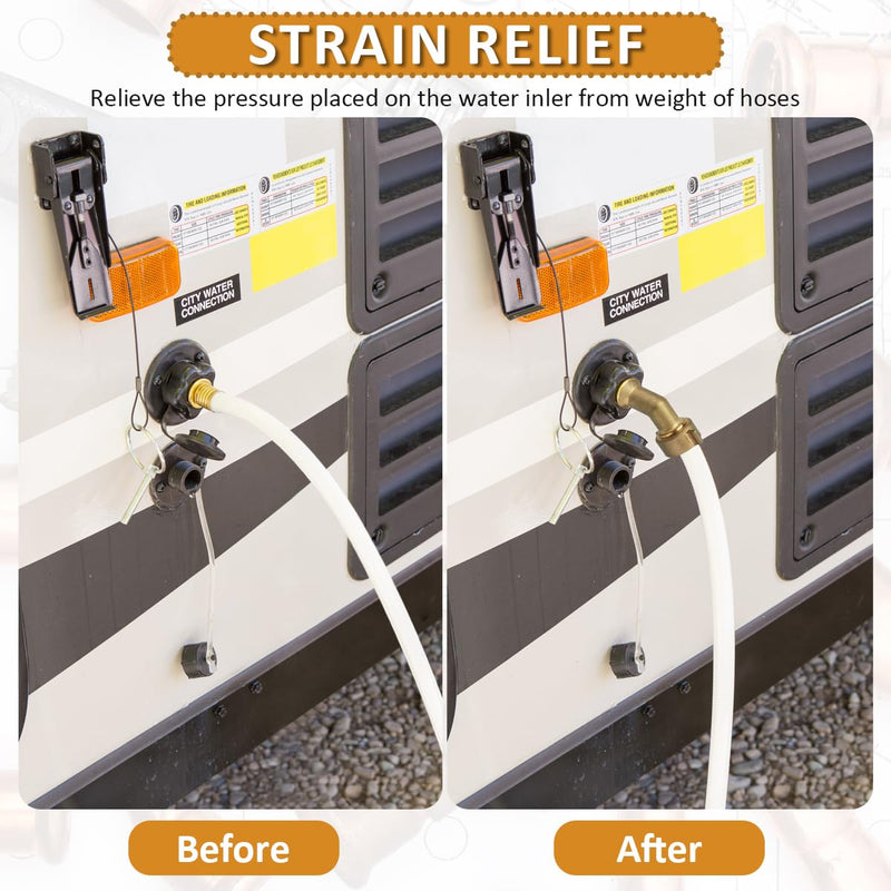 1pcs 45 Degree Water Hose Elbow - Easy Grip Connector for RV Drinking Water Hose Adapter & City Water Inlet Connection 1pcs