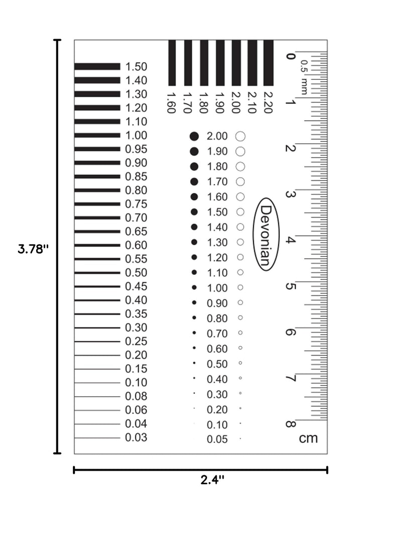 5-Pack High-Precision Transparent Crack Width Gauge, Scratch & Spot Measurement Tool for Precise Inspection of Surface Defects (Accuracy：0.01 mm)