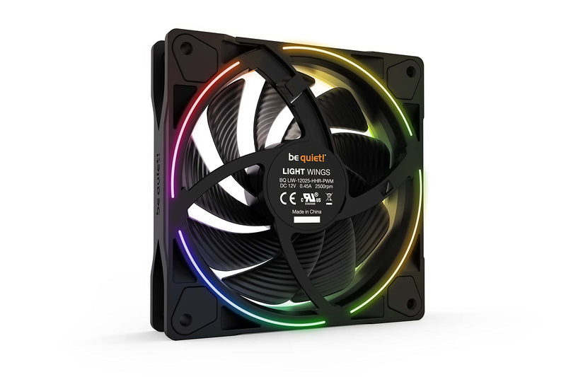 be quiet! Light Wings 120mm PWM High Speed Low Noise Premium ARGB Cooling Fan | 4-Pin | Ideal for Radiators and Heat Syncs | 3-Pack | Black | BL077 3 x 120mm PWM High-Speed
