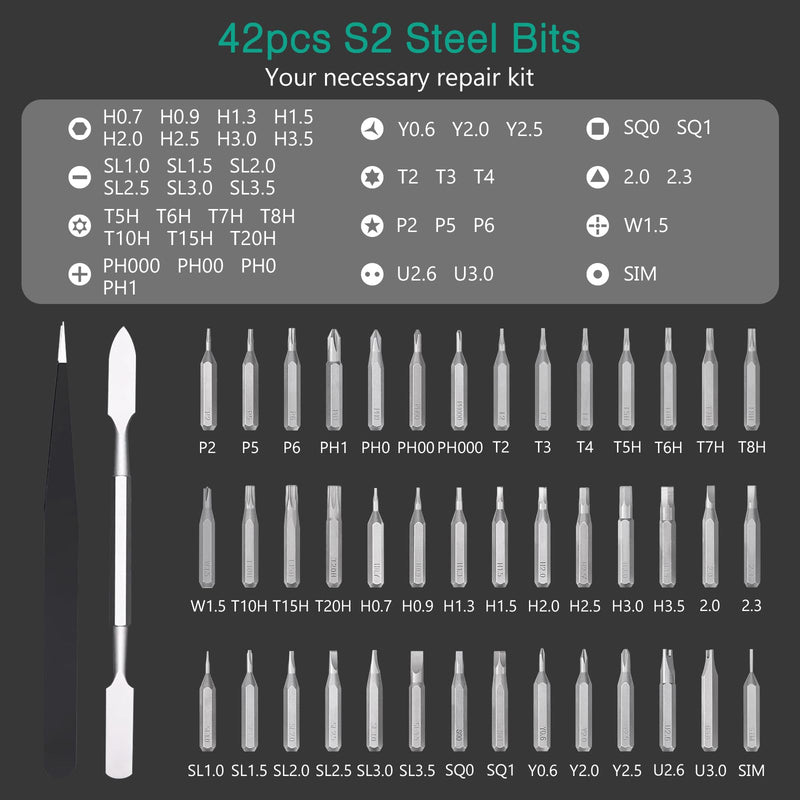 ORIA Precision Screwdriver Set, 46 in 1 Magnetic Screwdriver Set with 42 Bits, Magnetic Storage Case, Electronics Repair Tool Kit for Phone, Laptop, Watch, Eyeglasses