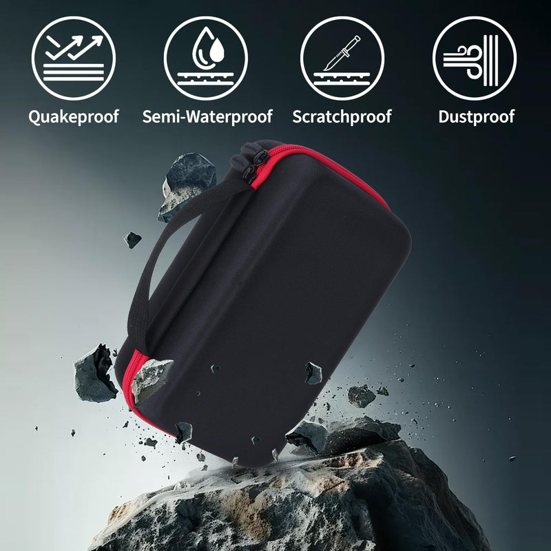 Case for GENIUS10 Smart Battery Charger, Hard EVA Storage Bag for Automotive Battery Maintainer and Accessories (Black with Red Zipper) Case for GENIUS10