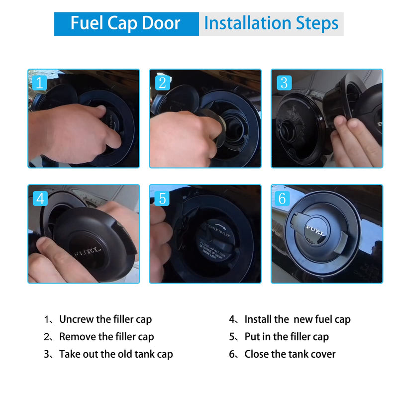 68250120AA Gas Cap Cover - Carbon Fibre Fuel Fill Gas Tank Cap Door Accessories Compatible With Dodge Challenger 2008-2023