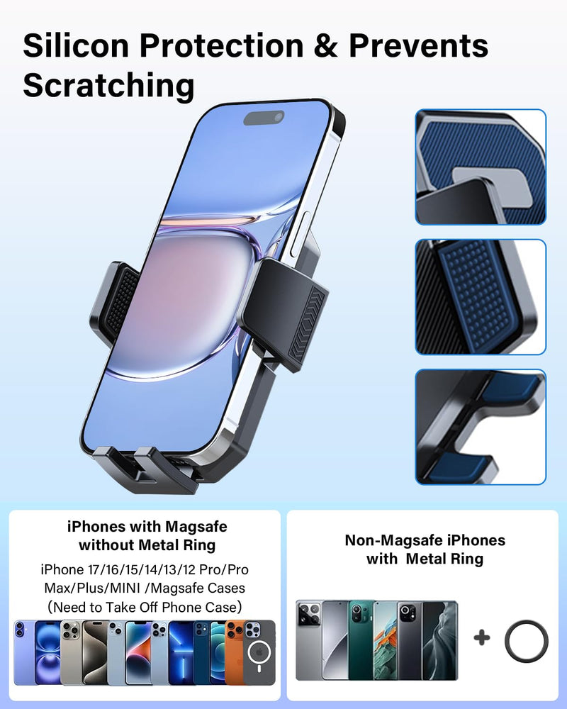 PZK Car Phone Mount for Toyota Grand Highlander 2024-2026 12.3-inch Screen | XLE/Limited/Platinum/Hybrid Auto Lock Car Phone Holder 360° Rotation Hands-Free Not Affect Vent for All 4.0-7.0'' Phones