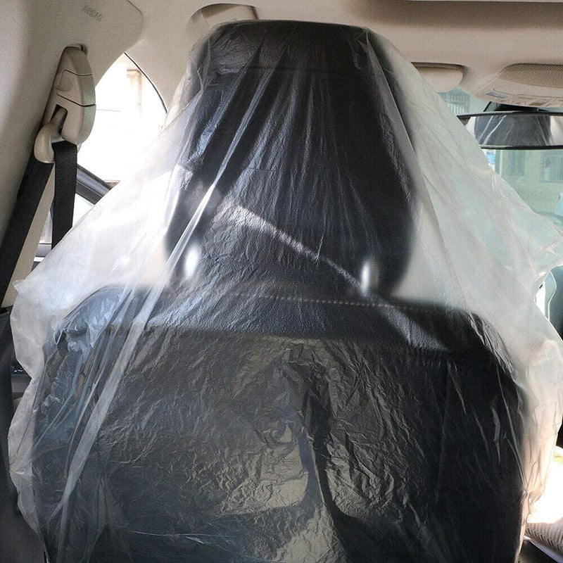 100 Pieces Disposable Seat Covers, Car Disposable Universal Plastic Seat Covers for Airplane Seats, Salon Chairs, Restaurant Seats, Bus Seats & More (100 Pieces) 100 Pieces