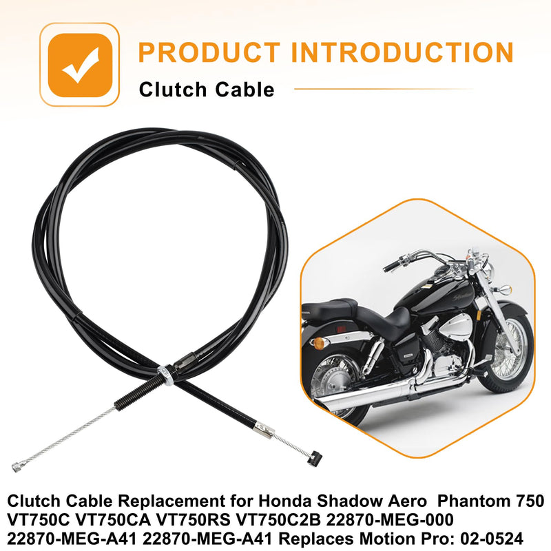 Clutch Cable Replacement for Honda Shadow Aero Phantom 750 VT750C VT750CA VT750RS VT750C2B 22870-MEG-000 22870-MEG-A41 22870-MEG-A41,Replaces Motion Pro: 02-0524