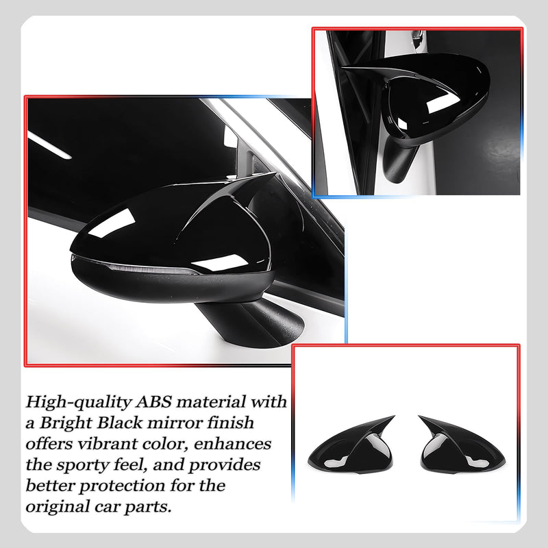 Side Mirror Cover, for Kia K5/Optima 2021 2022 2023 2024 2025 2026, Bright Black Side Rear Mirror Covers Body Kit Accessories for Cars For kia K5/Optima 2021-2025(Style A)