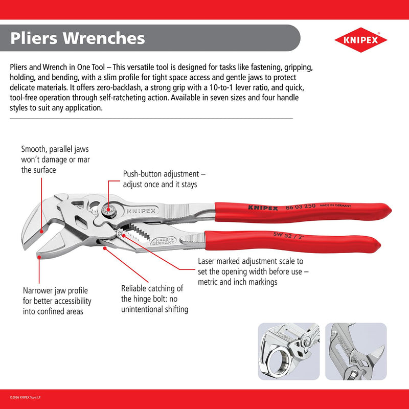KNIPEX 86 05 180 SBA Pliers Wrench Comfort Grip