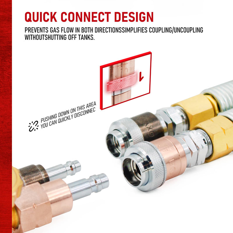RX WELD Oxy-Fuel Quick Connect Torch To Hose Fittings, Cutting Torch Hose Quick Connect Sets