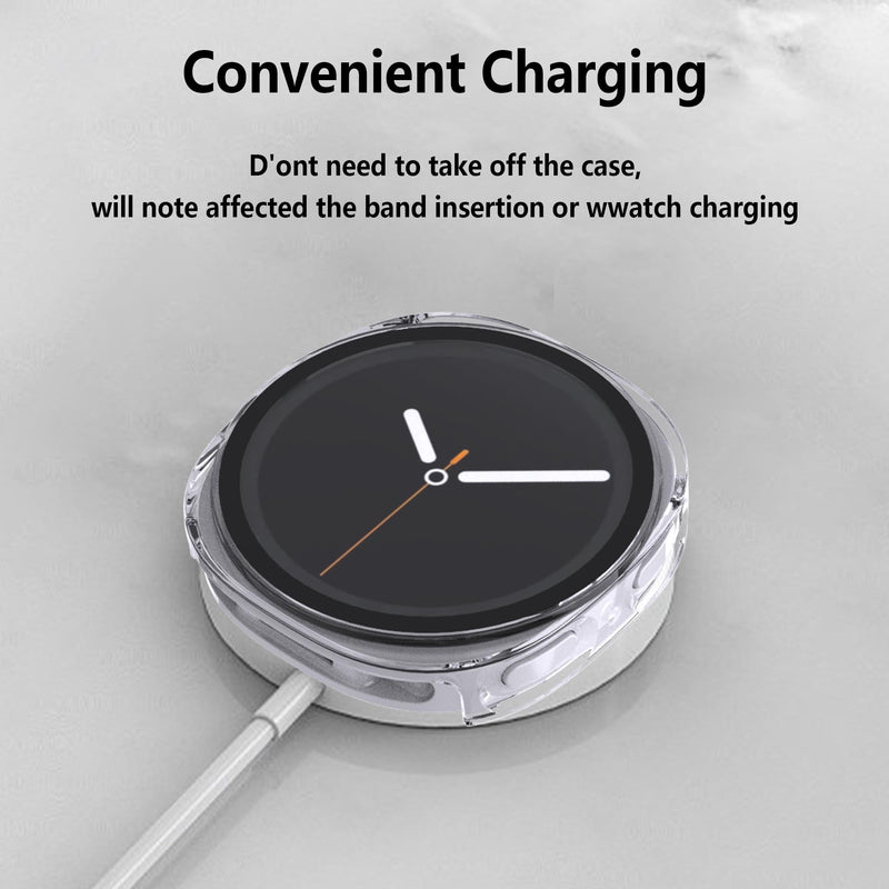 [5+5 Pack] for Samsung Galaxy Watch 9/8 40mm Case, Shockproof Hard PC Bumper+HD Anti-Fog Tempered Glass Protective Film,Waterproof Face Cover Set for Galaxy Watch 9 40mm Accessories. Samsung Galaxy Watch 9 40mm