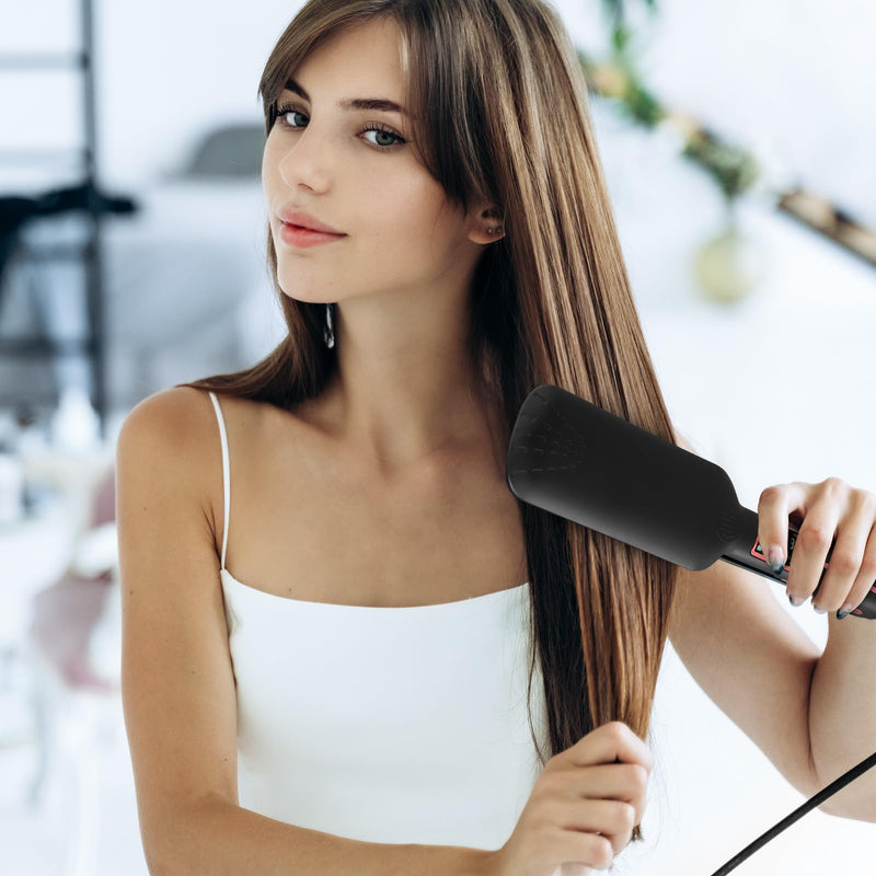 Extra Wide Plate Hair Straighteners, 5cm Wide Ceramic Coating Straighteners, 6 Temperature Settings Fast Heating, Digital Display, Automatic Power Off, Portable Small Hair Straighteners for Woman