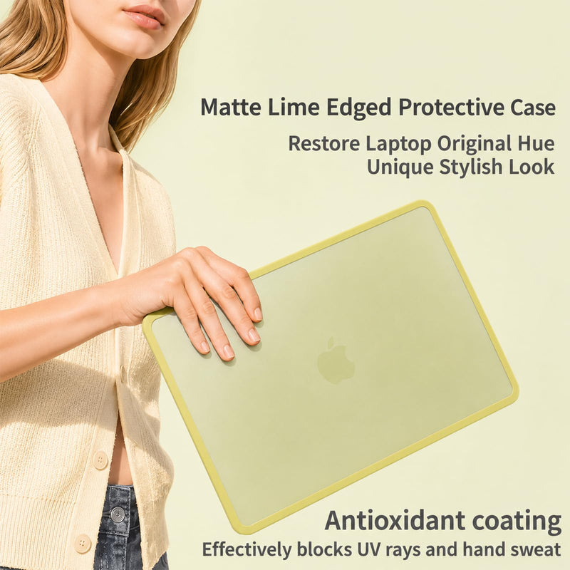 3-Piece Set Protector Case for 2026 MacBook Neo 13 Inch | Matte PC shell with screen protector, matching keyboard cover, thickened edges, vented bottom, and precise snap-on fit Yellow