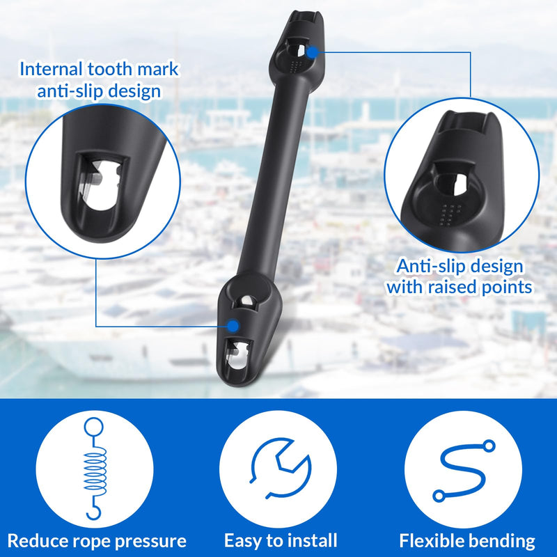 Hungdao 2 Pack Boat Mooring Snubber Dock Edge Dock Line for 3/8" - 7/16" (9.5-11mm) Black Small