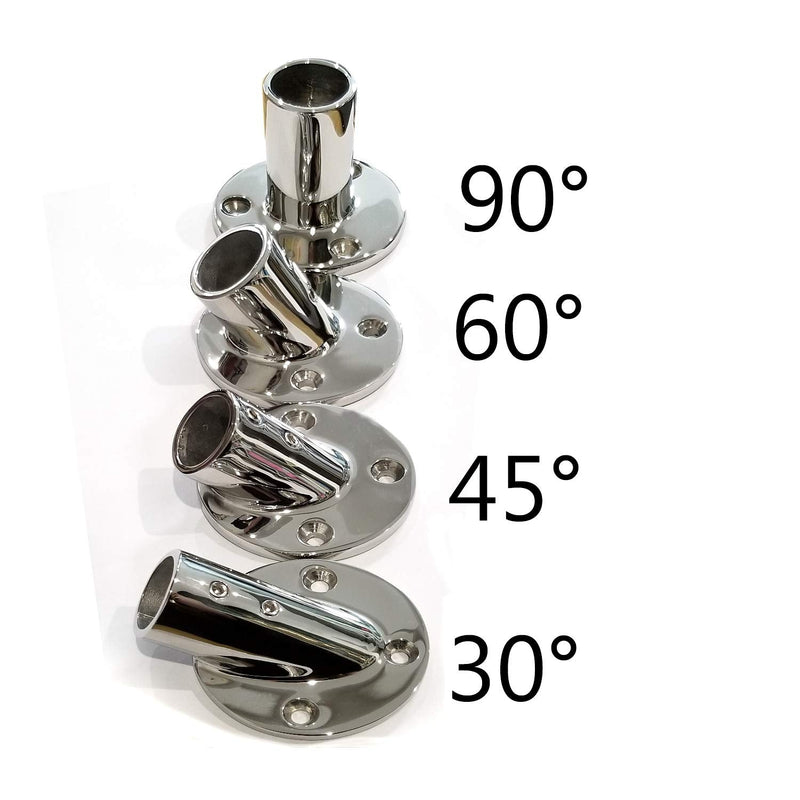 NRC&XRC Heavy Dudy 316SS Marine Boat Hand Rail Fittings 30 Degree Round Base for 1'' OD Tube 30° FOR 1" ODTube