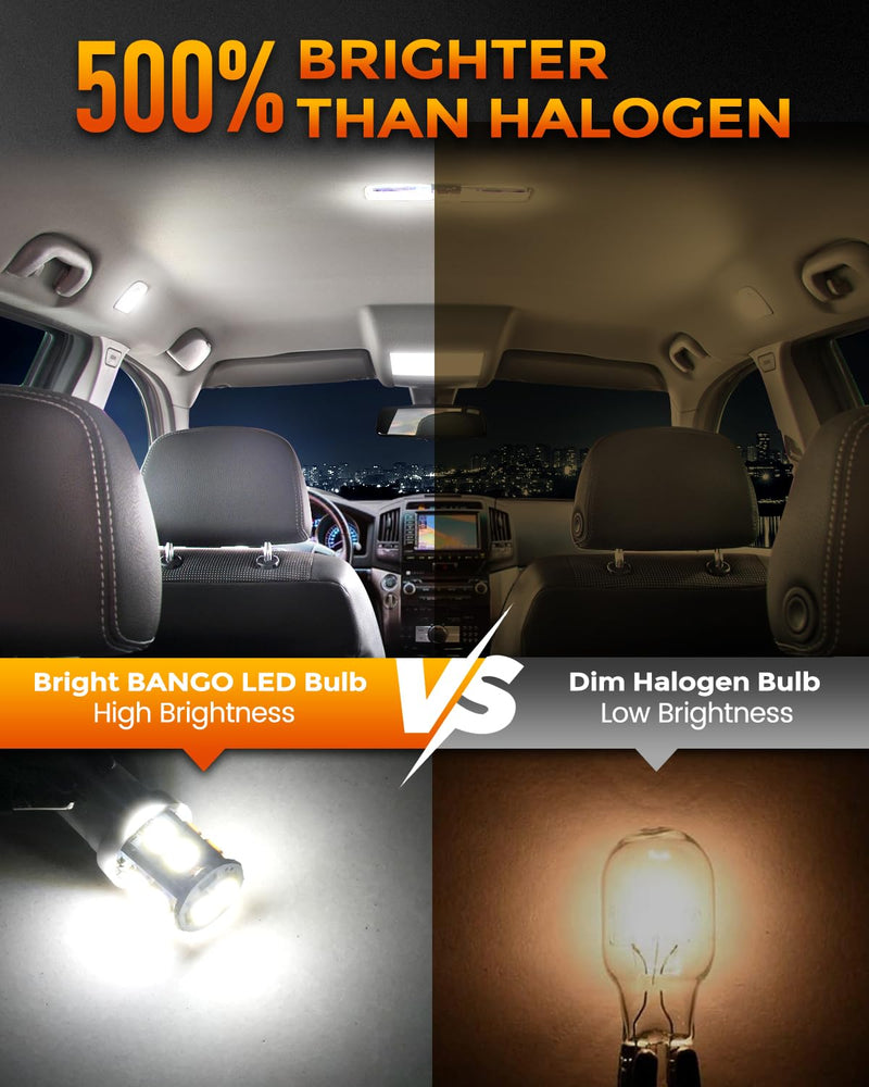 BANGO 24 Pieces Car LED Interior Light Bulbs, Non-Polarity Design with Removal Tool, Suitable for Car Dome Map Door Trunk License Plate Lights, Etc. (Xenon White)