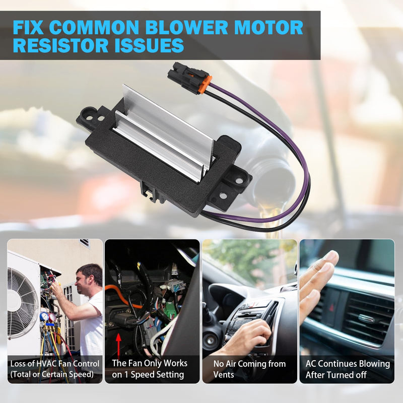 AC Blower Motor Resistor Blower Control Module, Fit for 2003-2007 Chevrolet Silverado Avalanche Suburban Tahoe, GMC Sierra Envoy Yukon, Cadillac Escalade, Replace 15-80567 89018778 52495874 4P1516