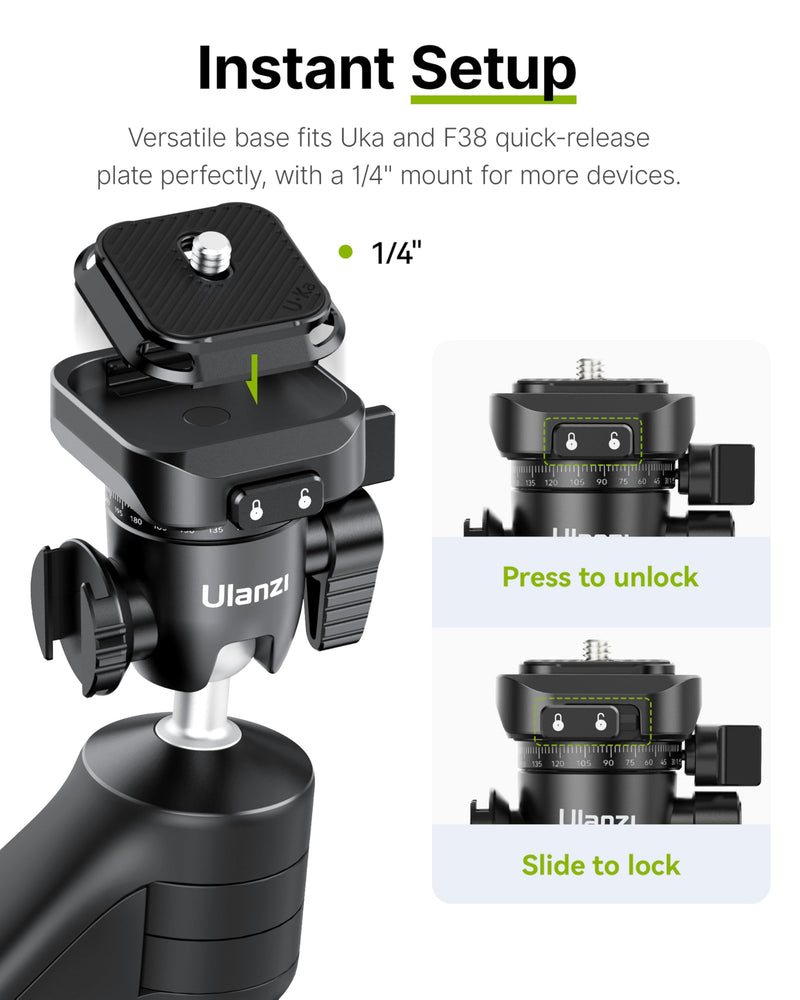 ULANZI TT38 Mini Tripod for Camera, One-Click Open Tabletop Camera Tripod | Pocket