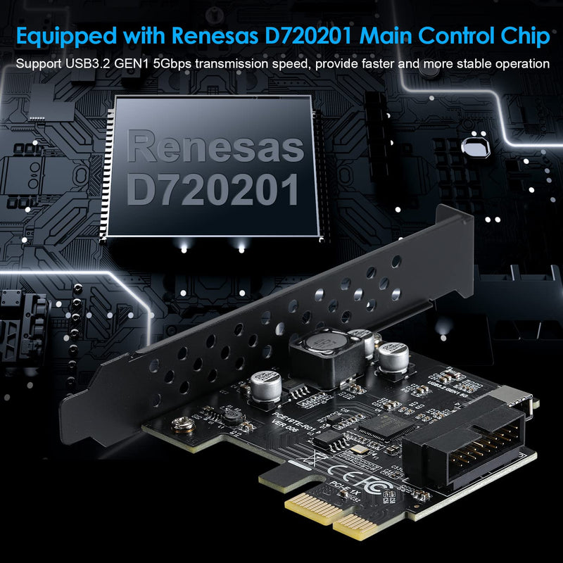 USB 3.2 GEN1 5Gbps Type-E (Key A) + USB3.0 19pin Front Panel Expansion Board, Compatible with XP/ WIN7/ WIN8 /Vista/ WIN10/ WIN11 32BIT/64BIT/ Linux.