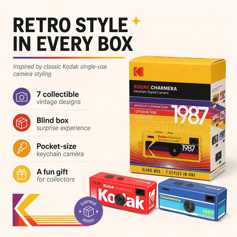 Kodak Charmera Key Chain Digital Camera Bundle | 32GB Memory Card, Storage Case, (4 items)