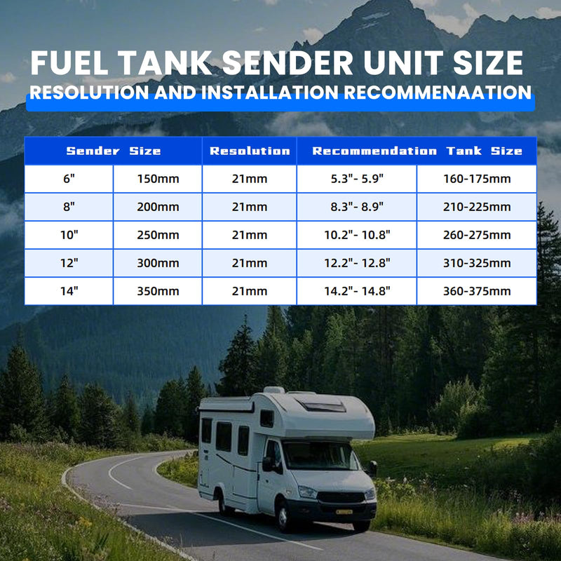 Sewage Level Sensor，Marine Holding Tank Level Sensor, Stainless Steel Fuel Water Level Sending Unit for RVs, Marine Holding Tanks, Boats, Vehicles，Generators (240-33 ohms Sender, 6"(150mm)) 6"(150mm) 240-33 ohms Sender