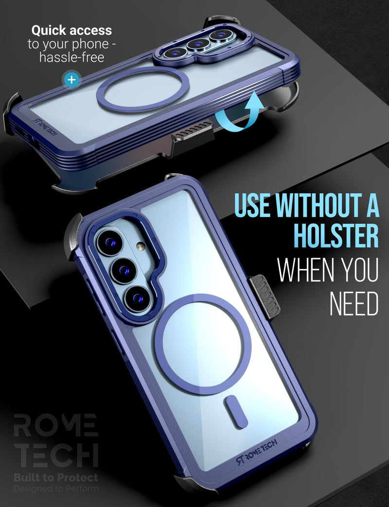 Designed for Samsung Galaxy S26 Plus Case with Belt Clip Holster | Protective Cover with Strong Magnet Compatible with Magsafe - Blue