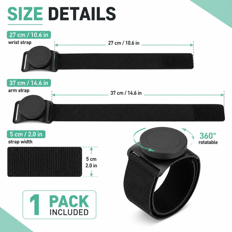 Wristband Phone Holder,Wrist Phone Holder,Phone Wrist Holder,Phone Arm Bands For Running,Running Phone Holder,No Screen Blocking, 360° Rotating Wrist Phone Mount Fits 4–6.7" Phones(Magnetic Wristband)