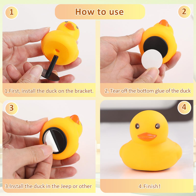 40 PCS Duck Plugs Mount With Double Sided Stickers - Holder for Car Dash Fixed Display - Gift for Car Lover for Various Rubber Ducks (Excluding Rubber Duck)