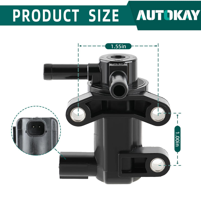 AUTOKAY 36162-RAA-A01 Canister Purge Solenoid Valve Fits for Honda Accord 2.4L 2003-2007/ Element 2003-2011/for Acura TSX 2004-2005