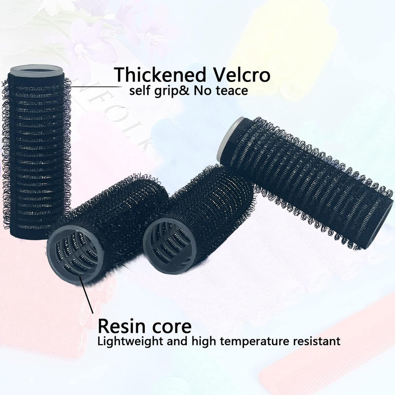  [AUSTRALIA] - 36PCS Self Grip Small Hair Curlers Heatless Roller Hair Curlers Pro Salon Hairdressing Curler DIY Curly Hairstyle Hair Rollers Tools Rat Tail Comb for Women Medium Short Hair(0.8x2.4in-black) 36pcs Black