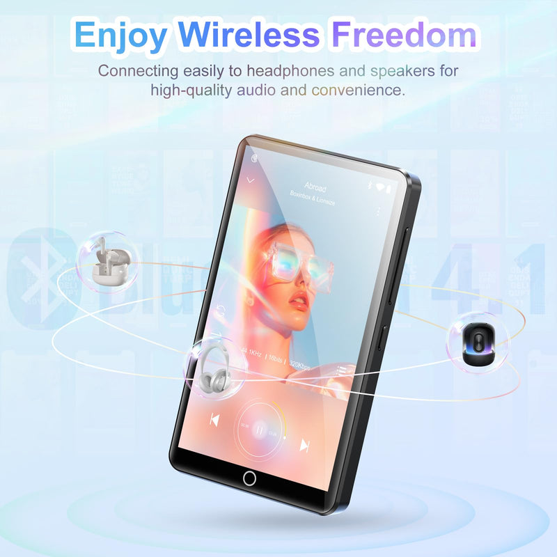 MP3 Player with Bluetooth and WiFi, Android Music Player with Camera, 4.0" Touch Screen MP4 Player with Spotify, Audible, Amazon Music, Play Store, 16GB Storage (Black) Black
