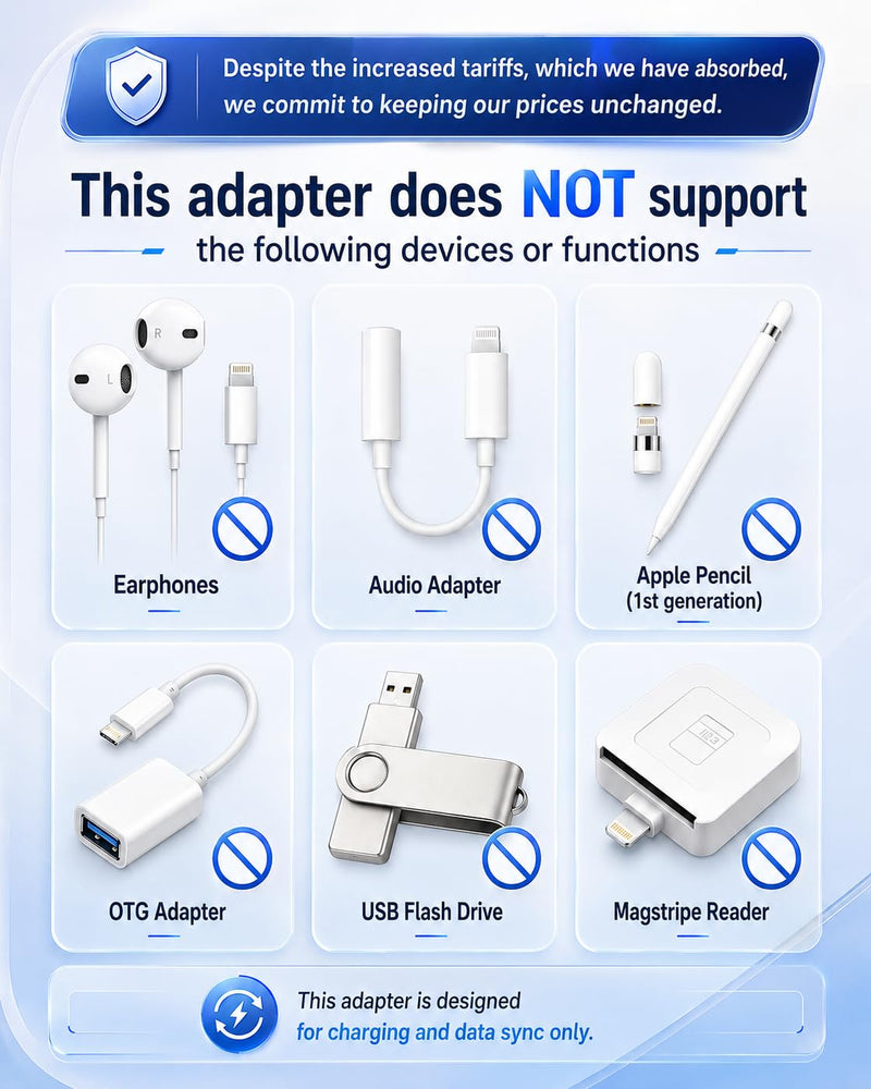 3-Pack Lightning Female to USB-C Male Adapter for iPhone 15/16/17 | Supports Charging and Data Transfer; Reuses Old Lightning Cables with USB-C Devices; Not for Audio or OTG. white