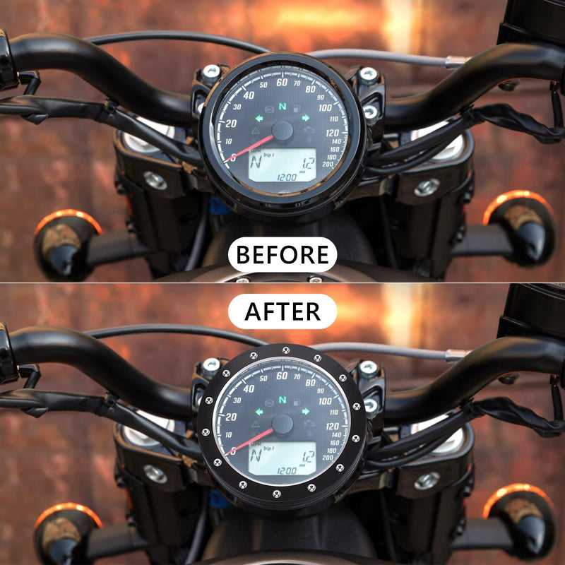 Motorcycle Tachometer Cover, Speedometer Trim Ring Cover, Instrument Gauge Bezel for Indian Scout 2015-2024, Scout Bobber 2018-2026, Scout Rogue 2022-2024, Scout Sixty 2016-2024 (Style C) Style C