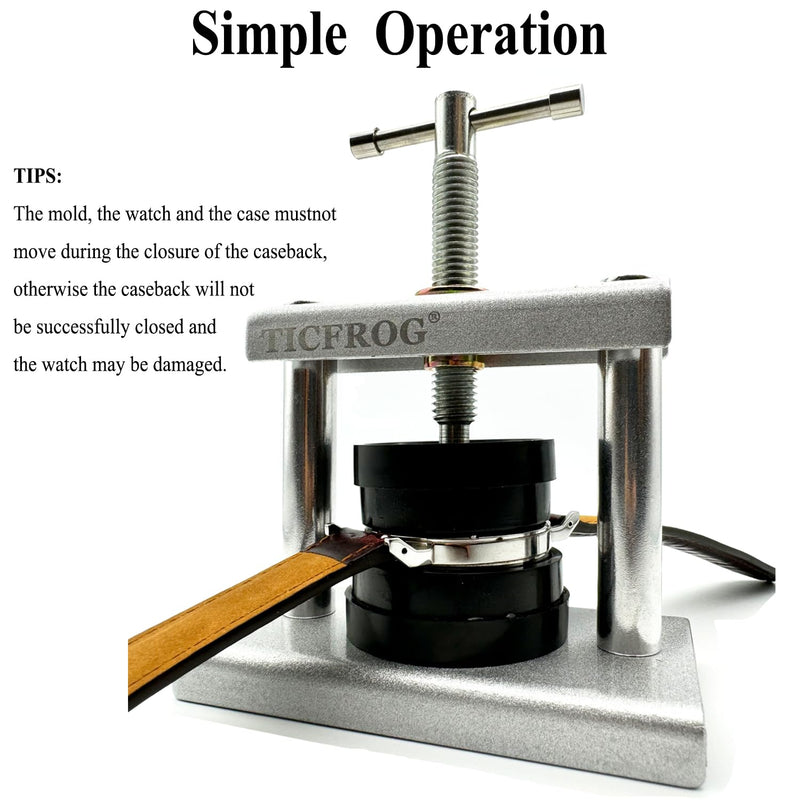 Watch Press Tool Set, Back Case Closer for Closing the Cover, Watch Battery Replacement, Watch Opener Remover, Repair Kit for Wristwatches with 18PCS Molds and A Pry Opening, Compatible with Round and Square Rectangular Dials and Backs 18 Dies