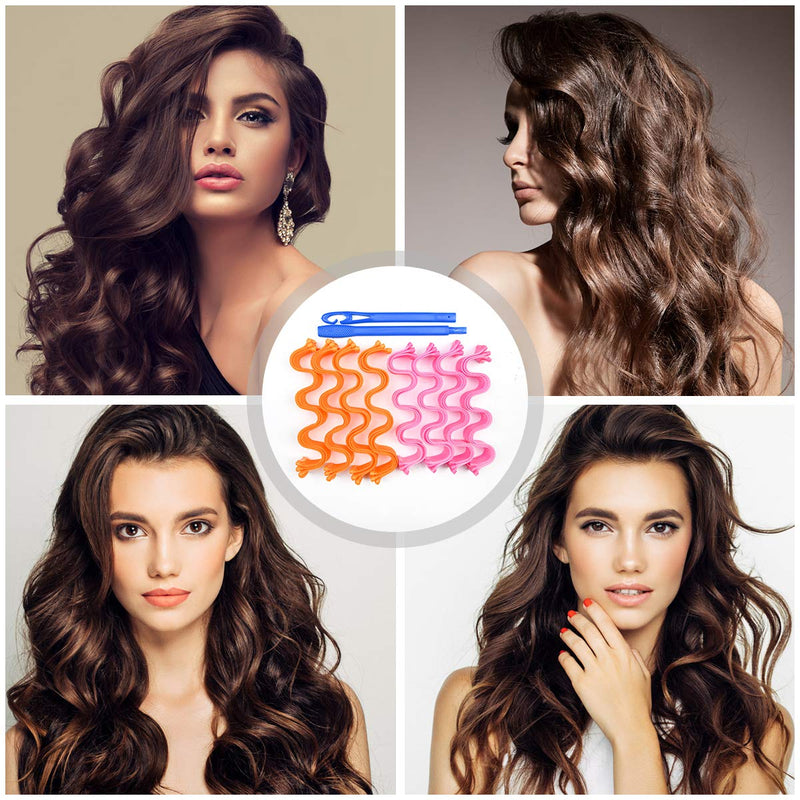 URAQT No Heat Hair Rollers, 24pcs Curlers Styling Kit with Hooks, Wave Curlers for Long & Short Hair, DIY Hairstyle Tools 30cm 30 cm