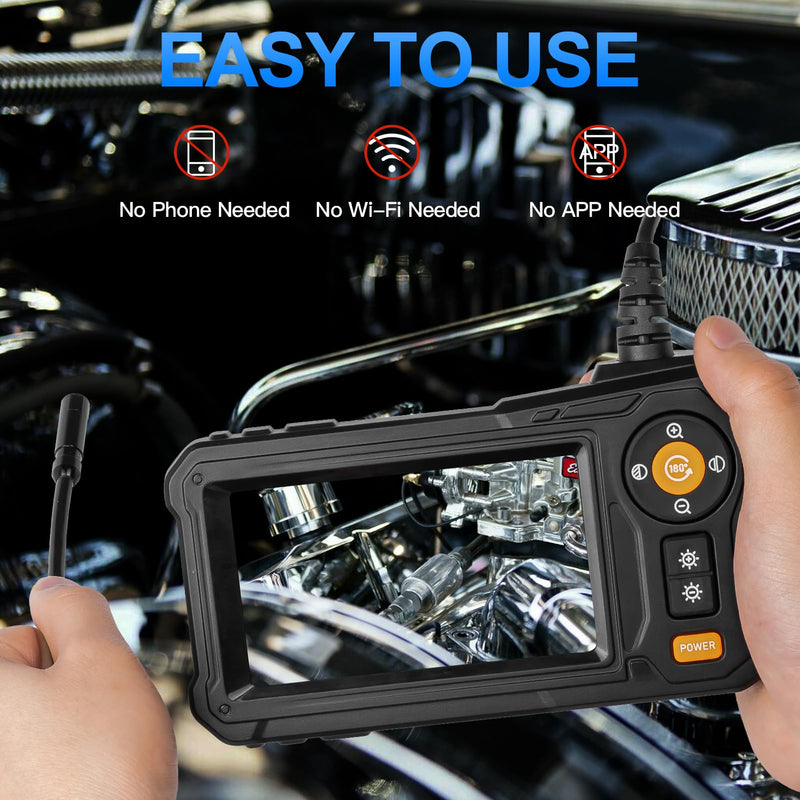 Endoscope Camera with Light - 4.3" LCD Screen Inspection Cameras,IP67 Waterproof Borescope with 8 Adjustable LED Lights,HD 1080P Endoscope Camera 16.5ft Semi-Rigid Cord,gifts for men tools and gadgets Grand 30-(2024 version)