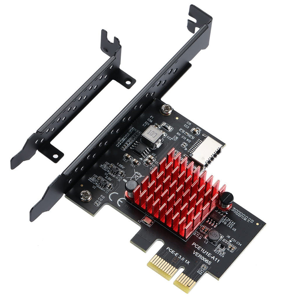 PCI-E Express Expansion Card, PCI-E 1X to USB 3.1 Type E Gen2 A-Key, 10Gbps Front Panel Adapater Card, 3.0 X1 Adapter ASM3142, Support for WIN10/8/7