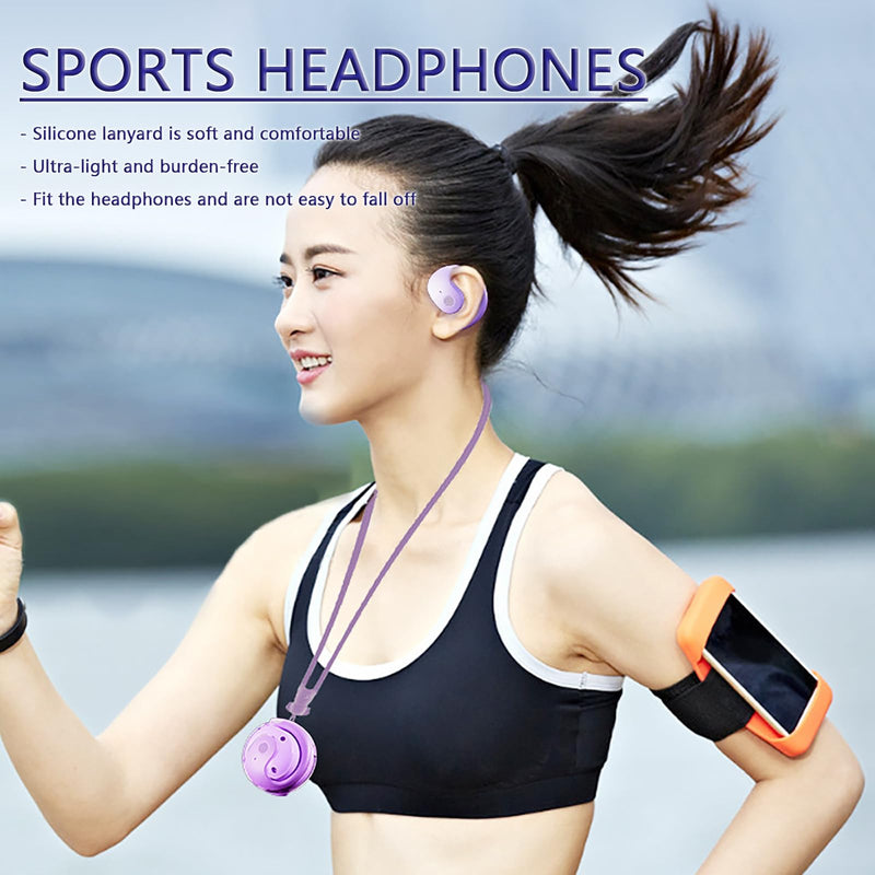 Earphone Wireless Bluetooth, OWS Hanging Bluetooth 5.4 Earphones, Open Ear Headset Ball - Portable and Comfortable, HiFi Stereo Sound Headphones Noise Cancelling Running Sport (Purple) Purple