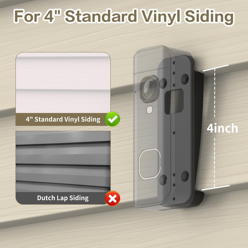 Vinyl Siding Mount for Blink Doorbell 2K+(2026 Blink Doorbell Camera Mount) | Fits 4" Standard Siding, Angle-Corrected Wedge Kit, Fixes Upward Tilt, Blink Doorbell 2K Angle Mounting Bracket, Easy Install Matte Black