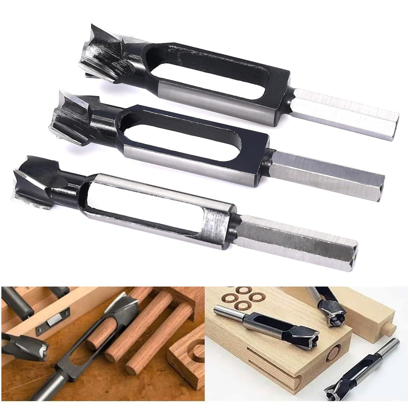 3PCS Wood Plug Cutters Set, Wood Tenon Maker Dowel Pocket Hole Plug Cutters, Woodworking Drill Bit, Suiatble for Making 3/8" 1/2" 5/8" Wood Dowel Pins- (Wood Plug Cutters) 3PCS Wood Plug Cutter