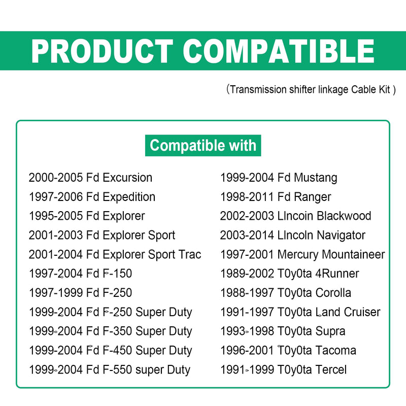 14104 15276979 52855956AG Transmission shifter linkage Cable Kit, Compatible with D0dge Ram 2500 2010, GMⅭ Sierra 3500 2007-2020, Chevy Cruze 2011-2015 etc Models (5 Pcs)