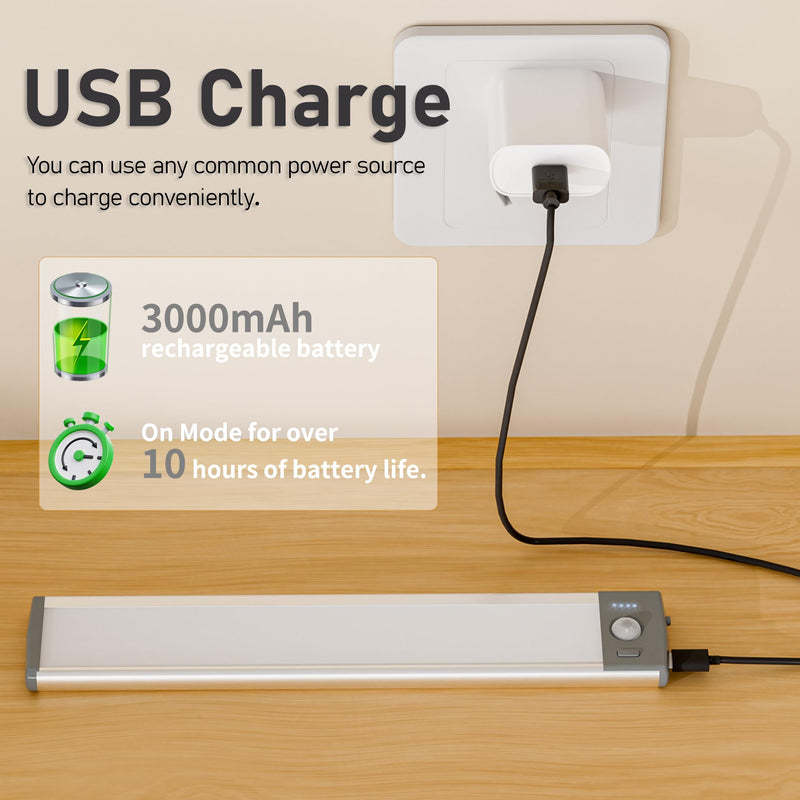 2PCS RV Lights Exterior Motion Sensor RV Step Light,46 LED Rv Light Camping Wireless USB Rechargeable Lighting,Camper Lights Adjustable 3 Colours with Battery Level Display for Under Cabinet,Step,Tent 46 LED White
