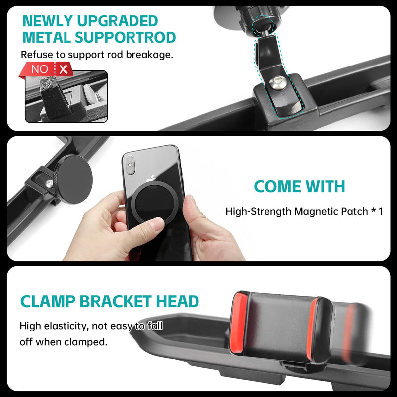 Magnetic Dash Phone Mount for 2021-2023 Jeep Wrangler JL 4xe Accessories Multi-Mount Phone Holder Dashboard Storage Tray with Extra Clip Bracket, Not for Gladiator/Wrangler 4X4 Fit for 2021-2023 4XE