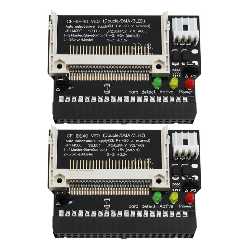 2pcs CF to IDE Adapter Card 40 Pin Compact Flash CF Card 40 Pin IDE Hard Drive Converter Card IDE Female Expansion Card for Notebooks Industrial Devices