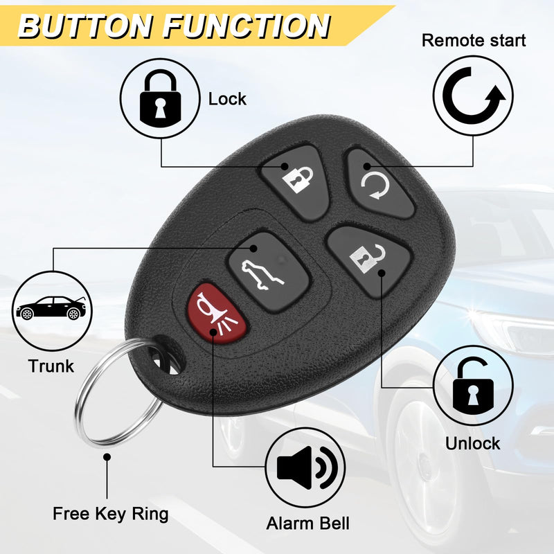 Key Fob Replacement for 07-14 Chevy Suburban Tahoe/ 09-17 Traverse/ 07-14 GMC Yukon/ 08-17 Acadia Buick Enclave/ 07-13 Escalade Car Keyless Entry Remote Control,OUC60270 OUC60221,2Pcs