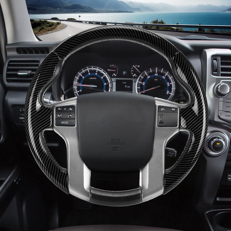 Fit for Toyota Steering Wheel Cover, Steering Wheel Cover for Tacoma(2012-2023) 4Runner(2010-2024) Tundra(2014-2021) Sequoia(2014-2022) Accessories (Glossy Black) Glossy Black